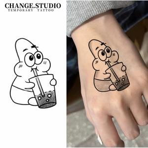Hình Xăm Hoạt Hình, Thiết Kế Dễ Thương, Hình Xăm Tạm Thời, Kéo Dài Trong 15 Ngày, Không Thấm Nước, Không Lo Rung Cảm. Hình xăm dán