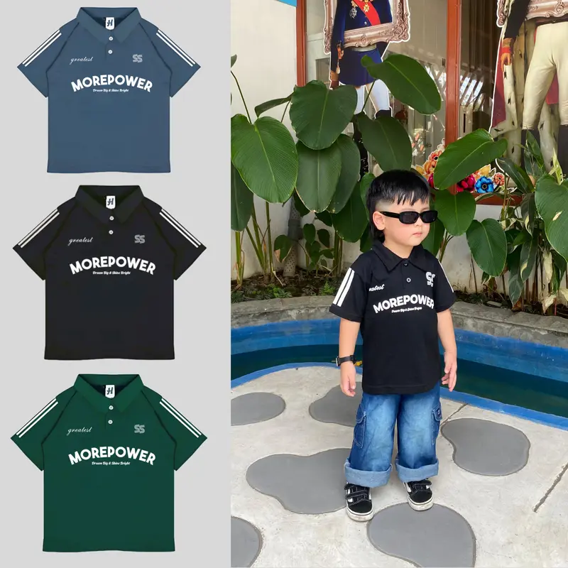 Kaos Anak Wangki Polo Baju Anak Laki Laki Perempuan Bahan Cotton Combed 24s Halus Stylish Elegan Usia 1-12 Tahun 0