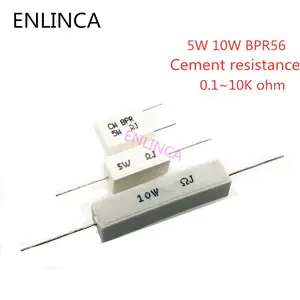 10pcs 5W 10W BPR56 ceramic resistors 0.1 ~ 10k ohm 0.33R 1R 10R 100R