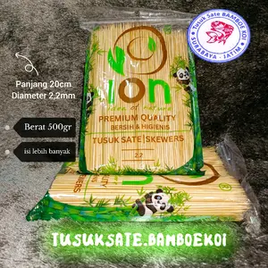 [ 500gr ] Tusuk Sate Ayam Import Premium ION ukuran 20cm 2,2mm & 3mm ukuran kecil tajam bersih isi lebih banyak Kitchenware