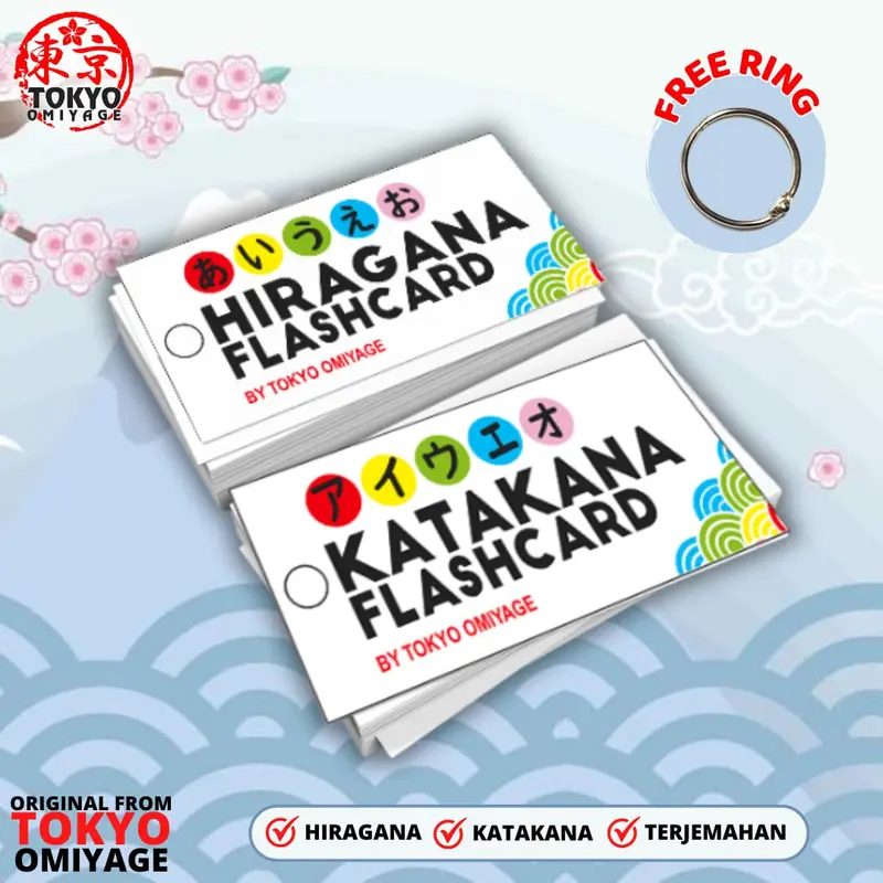 FLASHCARD HIRAGANA KATAKANA BELAJAR BAHASA JEPANG TOKYO OMIYAGE 0