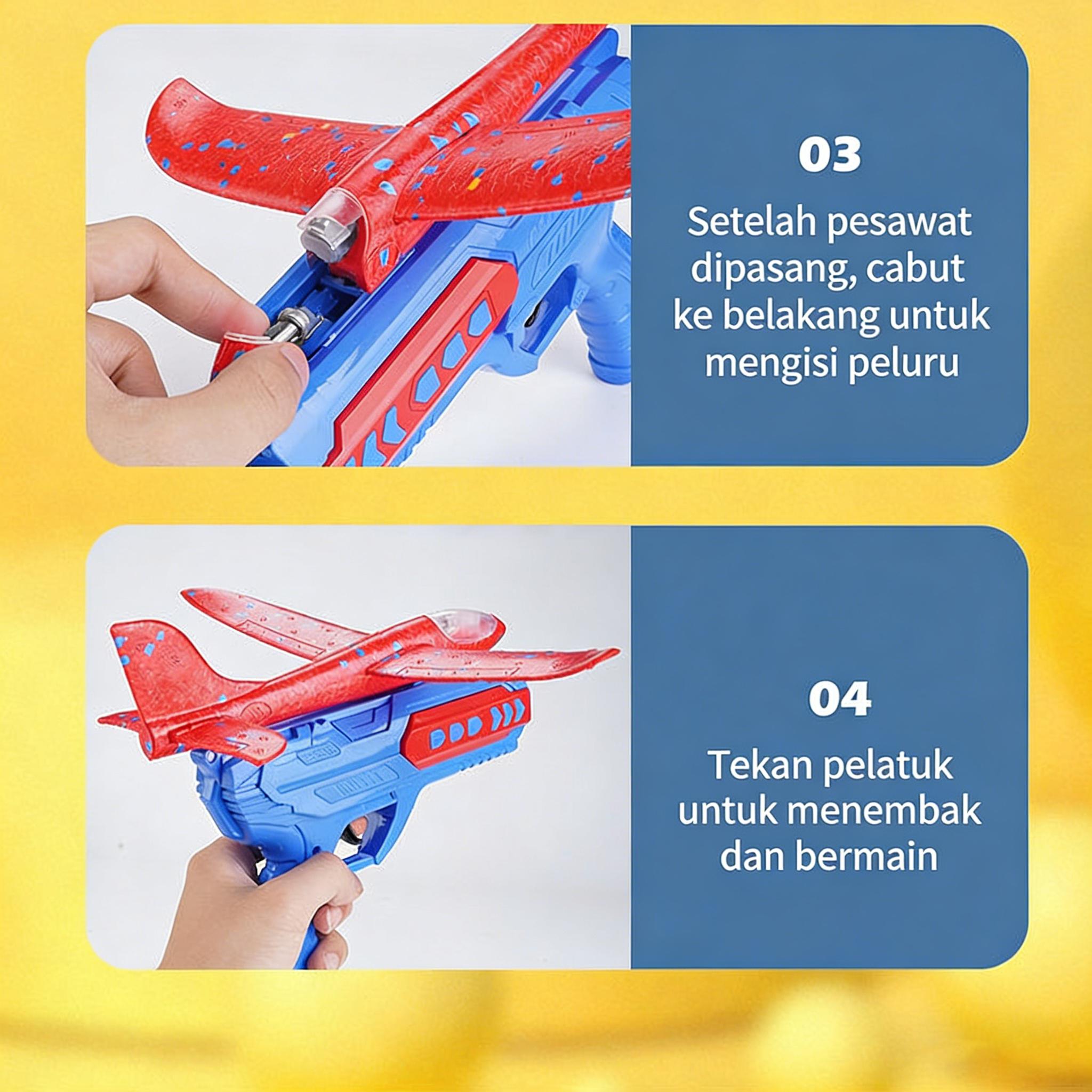pesawat mainan pesawat Mainan Pesawat Terbang Peluncur Manual Jarak Jauh 10 Meter Bahan Foam Aman Untuk Balita Mainan Viral TikTok Koleksi Terbaru Hadiah Ulang Tahun Anak