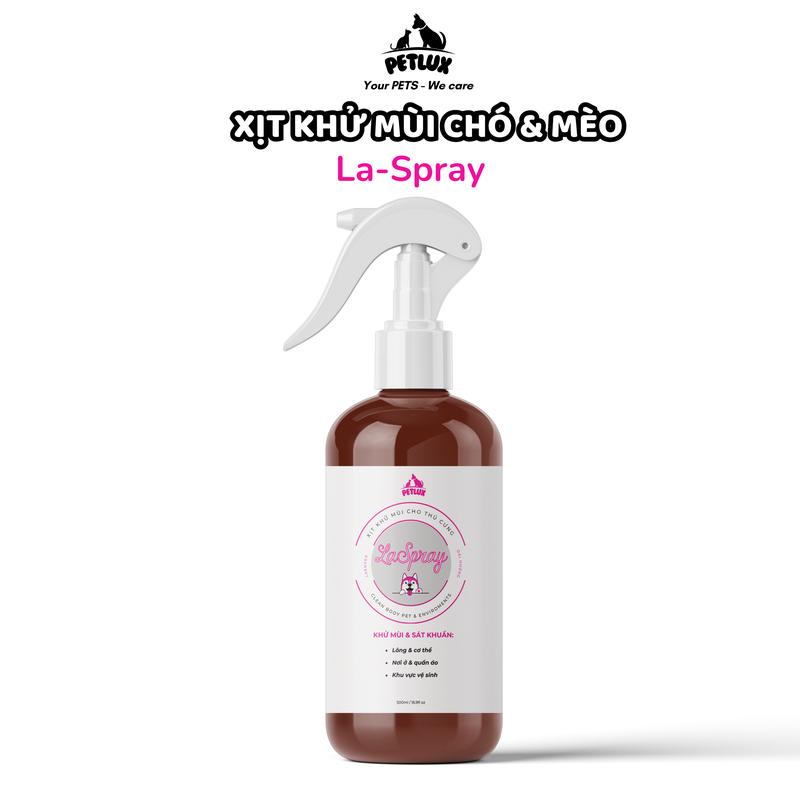   PetLux  Xịt Khử Mùi Chó Mèo & Khử Khuẩn LaSpray 500ml Khử mùi Nước Tiểu Chó Mèo Khử mùi chậu cát - Hương Café Lavender - An Toàn Cho Thú Cưng & Người Sử Dụng - Làm Sạch Môi Trường & Khử Mùi Hôi Khai Chó Mèo 