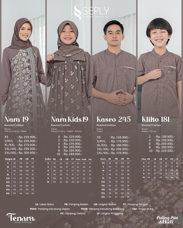 Sarimbit Terbaru 2025 Tenara 19 Roasted Cashew By Seply - Baju Busana Muslim Seragam Keluarga Lebaran Kondangan Motif Bunga Floral Warna Mocca Bestseller Viral 5