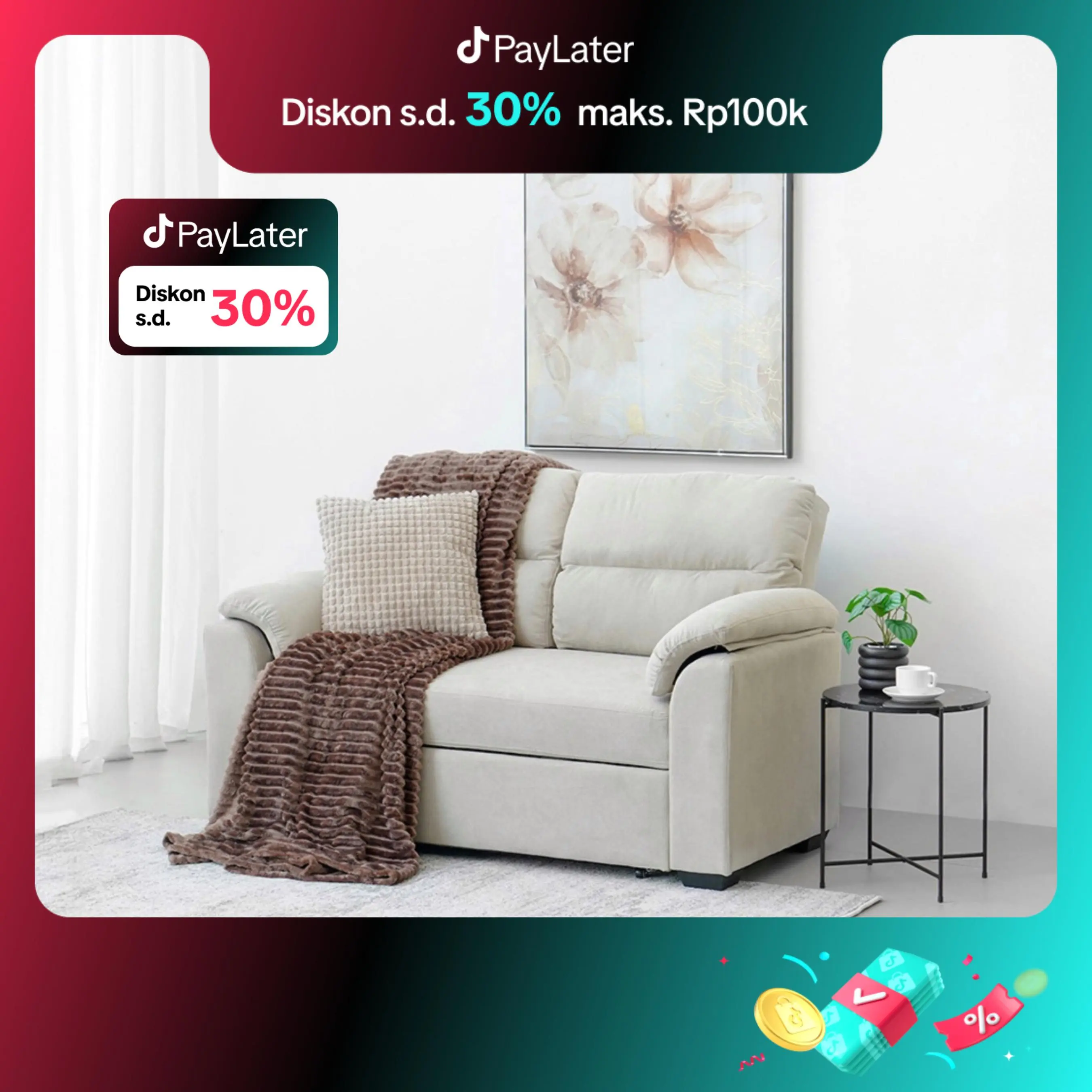 Informa Cloud Sofa Bed - Krem Indico