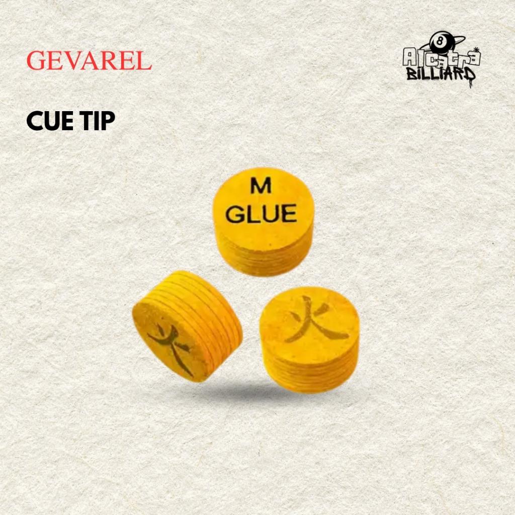 Gevarel Yellow Cue Tip 8 Layers Medium Hardness Tip Stick Billiard Gevarel Yellow