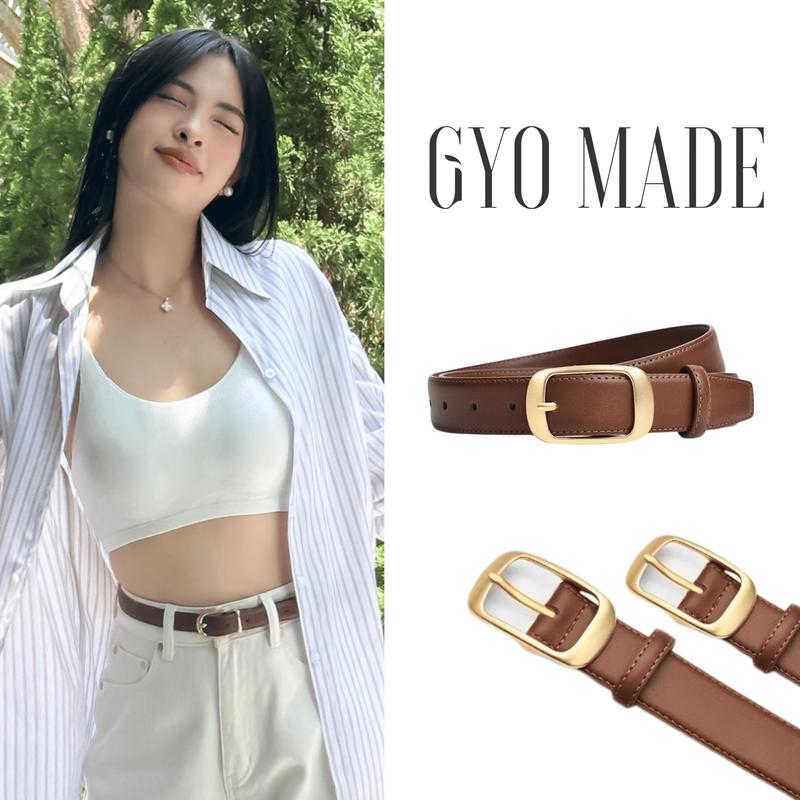 Dây Thắt Lưng Nữ GYOMADE Belt Da PU Cao Cấp Bản 2.8cm Khóa Chữ Nhật, Phong Cách Trẻ Trung, Thanh Lịch | GP008BR
