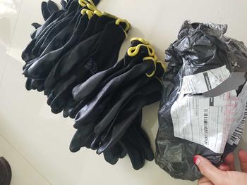 Product Review of GROSIR 12 Pasang sarung tangan comet hitam safety kerja berkendara palmfitpu glove Karet from A**h 2