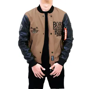 Jaket Baseball Varsity To Ride Lengan Karlit Kulit Imitasi Sintetis Mix Fleece Tebal Premium Pria Wanita