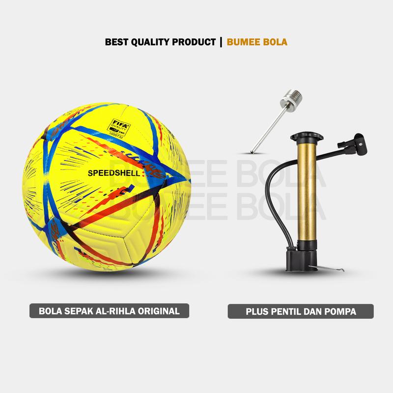 Bola Sepak Size 5 Pildun Al Rihla Piala Dunia 2022 Grade Original Jahit 100% Real Pict | Ball | Outdoor | Pompa 6