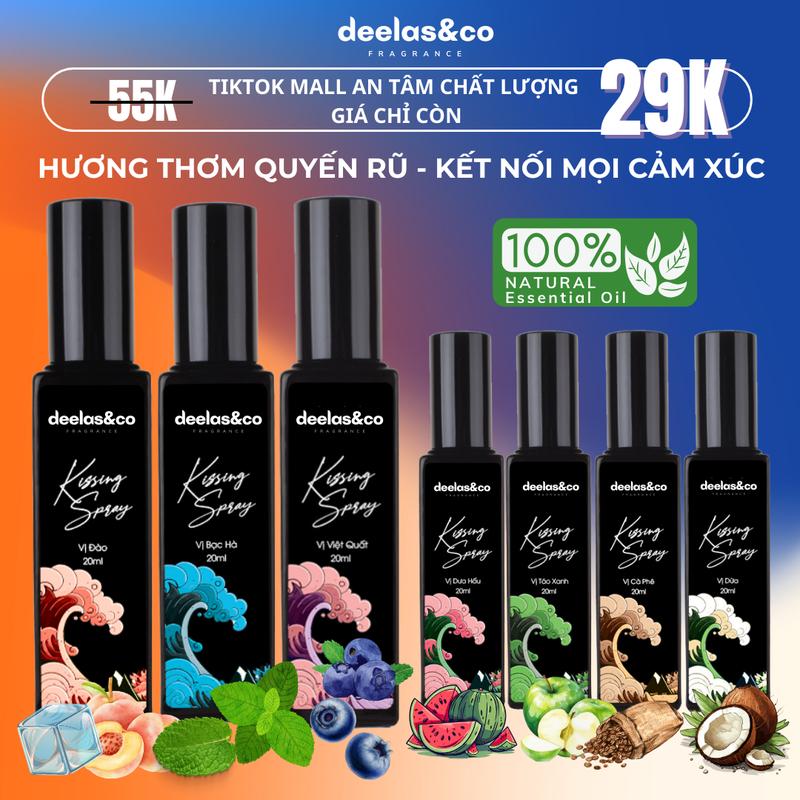  Xịt Thơm Miệng Kissing Spray Deelab Fragrance 20ml Chai Mới Hương Trái Cây Kẹo Ngọt Thơm Mát Ngọt Ngào - Dạng Xịt 
