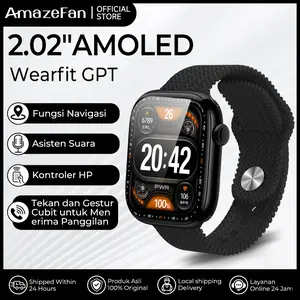 AmazeFan Smartwatch ABVO-10| Amoled Screen /Running Pace/Always on display/Bluetooth Call/Blood Oxygen&Heart Rate Fashion/24H Precise Sleep /jam tangan pria wanita smartwatch - Original 100% Bergaransi 365hari