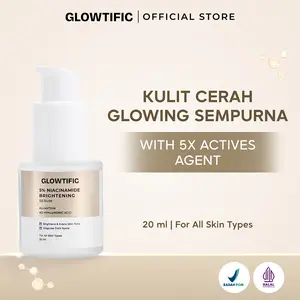 Glowtific 5% Niacinamide Brightening Serum 20ml & 15ml untuk Semua Jenis Kulit dengan Asam Hialuronat dan Allantoin