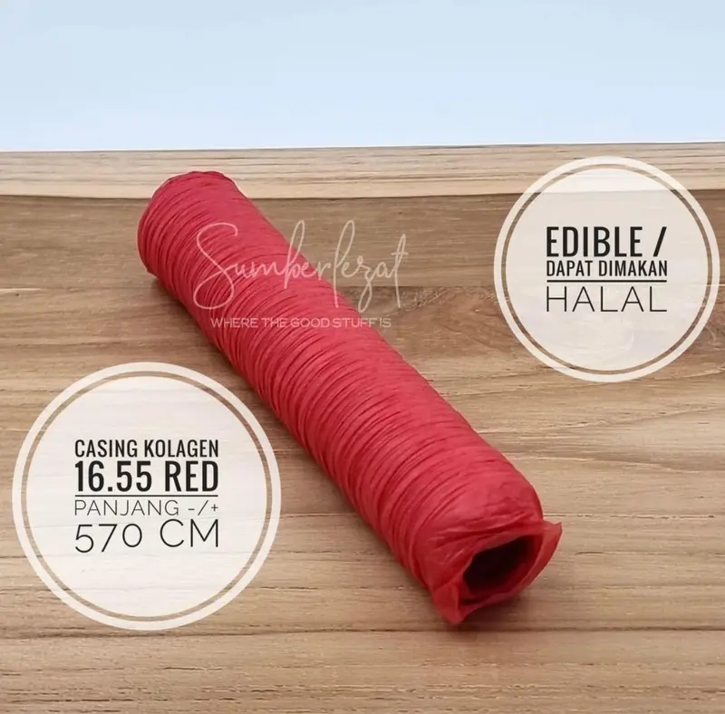 Casing Selongsong Sosis Kolagen Collagen , selulosa dan polyamide Edible Halal , kulit sosis perlengkapan memasak dapur. 3