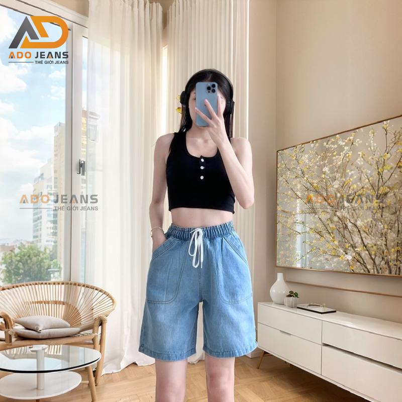 Product Introduction of Quần ngố Jean lưng chun dây thắt, lưng thun co giãn có bigsize  (mã SJ111) Nữ Pants Women 20