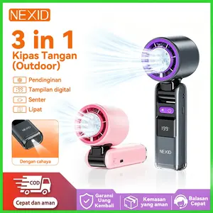 NEXID Kipas Genggam Semikonduktor Turbo Kecepatan Tinggi 199 Level Portable Mini Fan Pendingin Kompres Es Digital LED Display
