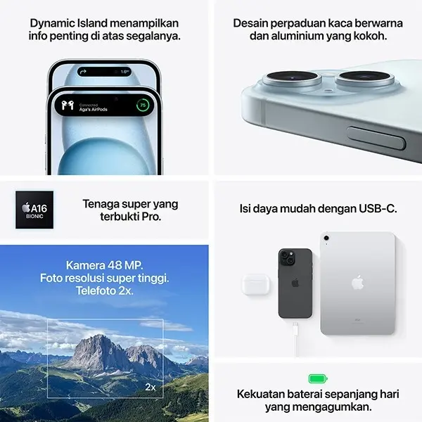 (KOHCUN LIVE) - Apple iPhone 15 - Garansi resmi 1
