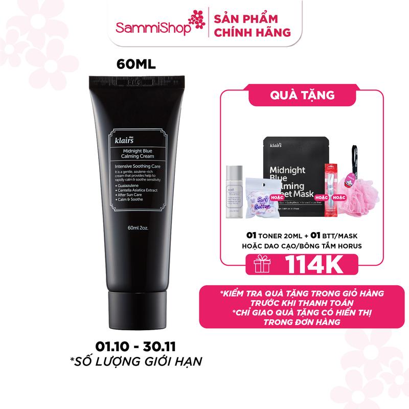 Dear, Klairs Kem dưỡng Midnight Blue Calming Cream 60g