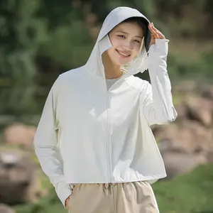 ￼jaket pelindung matahari dari sutra es Kemeja Pelindung Matahari Musim Panas Luar Ruangan Jaket Kemeja Lengan Panjang Hoodie dalam wrn hitam Pelindung UV