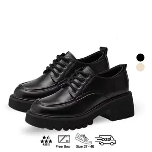 DIATA Oxford Sepatu Boots Wanita Korea Boots Kulit sintetis Sepatu Docmart Kualitas 9094 Casual Kekinian