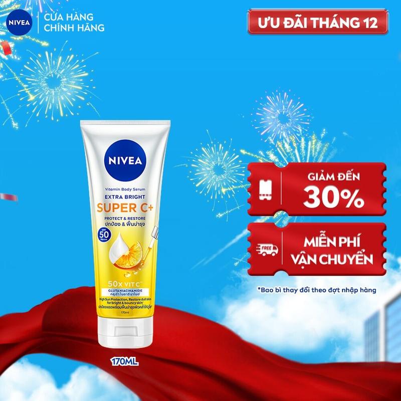   C+  Serum Dưỡng Thể & Chống Nắng NIVEA Vitamin Super C+ SPF50 PA+++ 170ML  300ML - 99195 99193 