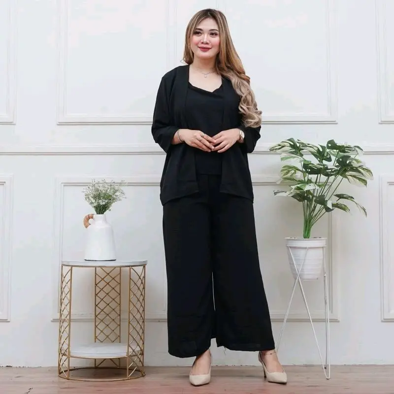 One Set Fuji 3 in 1 Set Blazer With Inner Cringkel Airflow Premium Celana Kulot jumbo 6
