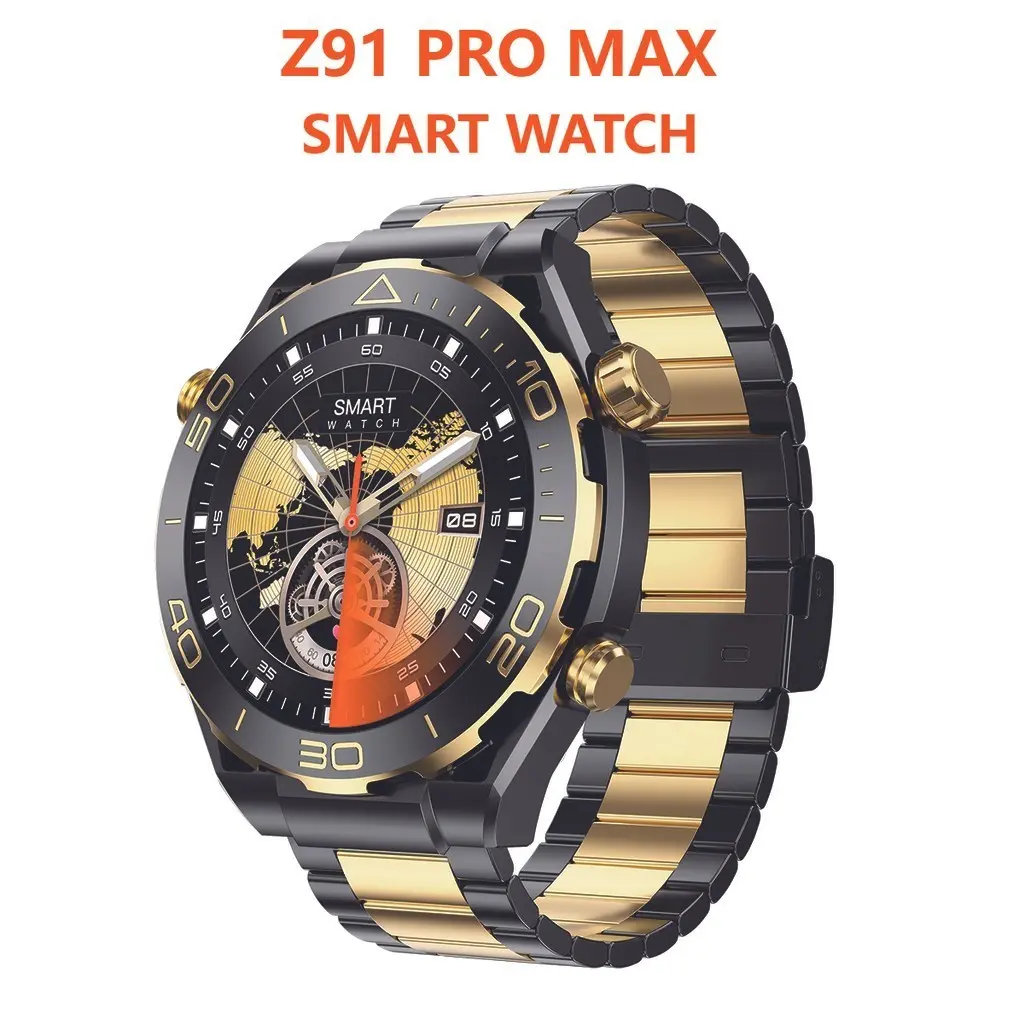 New Smart Watch AMOLED large screen gesture BT call heart rate Men Watchki udor Gold Round Screen smartwatch Device Waterproof Wearable Alloy Button Charging Clock Dustproof Monitoring Phone