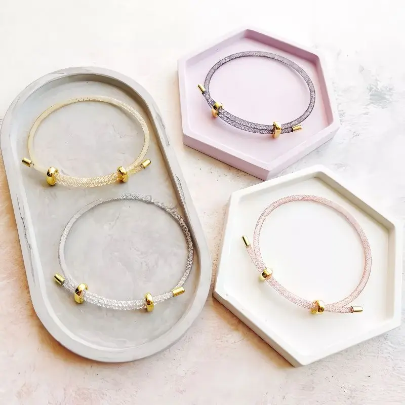 (BISA COD) Gelang Tali Kawat Anti Air Glitter Untuk Charm Liontin Emas