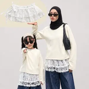 Little Hanaaa Lace Skirt Rok Anak Perempuan dan Dewasa dengan Renda Bergelombang dan Tali Pengikat Aksesori Fashion Elegan