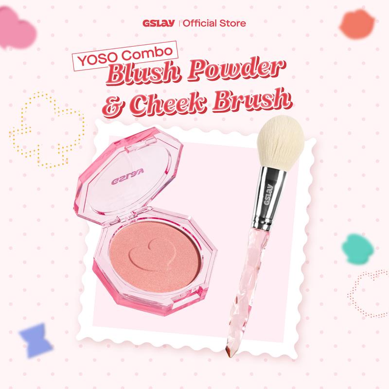 [FLASHDEAL] Combo GSLAY YOSO Phấn Má Hồng mịn lì, lên chuẩn màu, dễ tán, tệp da (5g) và Cọ Má Hồng lông cọ mềm mượt, tán phấn đều màu, an toàn không gây kích ứng