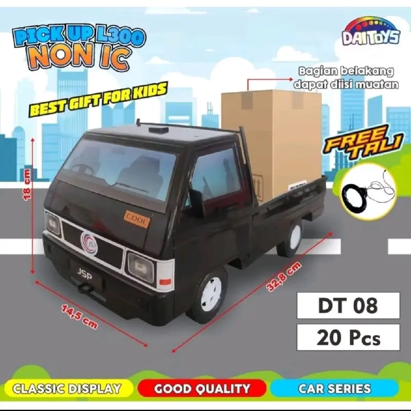 miniatur mainan pickup L300 tampa musik & lampu udah ada talinya bahan kokoh udh SNI PABRIK KODE PRODUKSI DT 08.DT 08MK 1