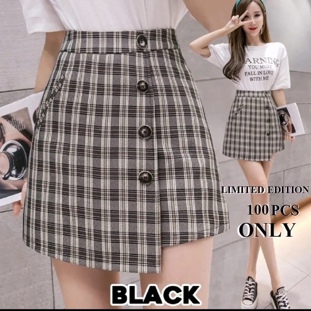Korean mini skirt / rok celana terbaru limited edition Kain Karet Motif Nyaman Wanita Pendek Dewasa Casual Katun Santai Cewek