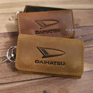 Gantungan kunci mobil dompet STNK Daihatsu kulit asli