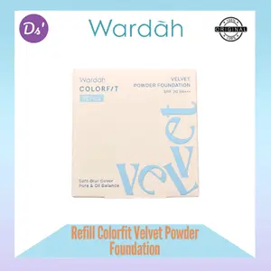 Wardah Colorfit Velvet Powder Foundation REFILL SPF 20 PA++ Oil Control Soft Focus Anti-Bacterial Technology