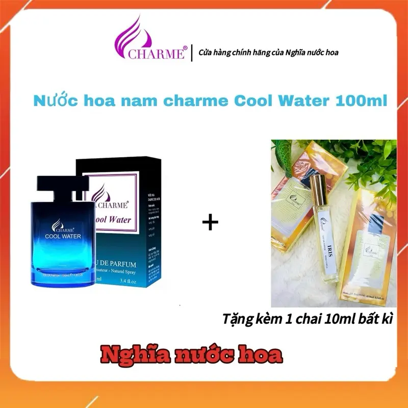 Nước hoa Nam Charme Cool Water 100ml (Tặng 1 chai nước hoa 10ml)