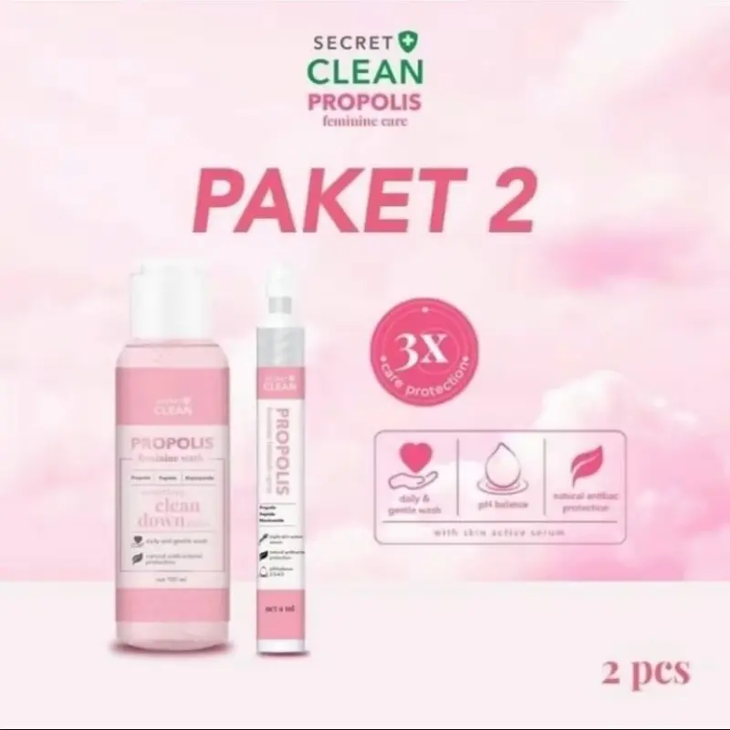 (Paket 2in1) screet clean propolis wash dan spray 0