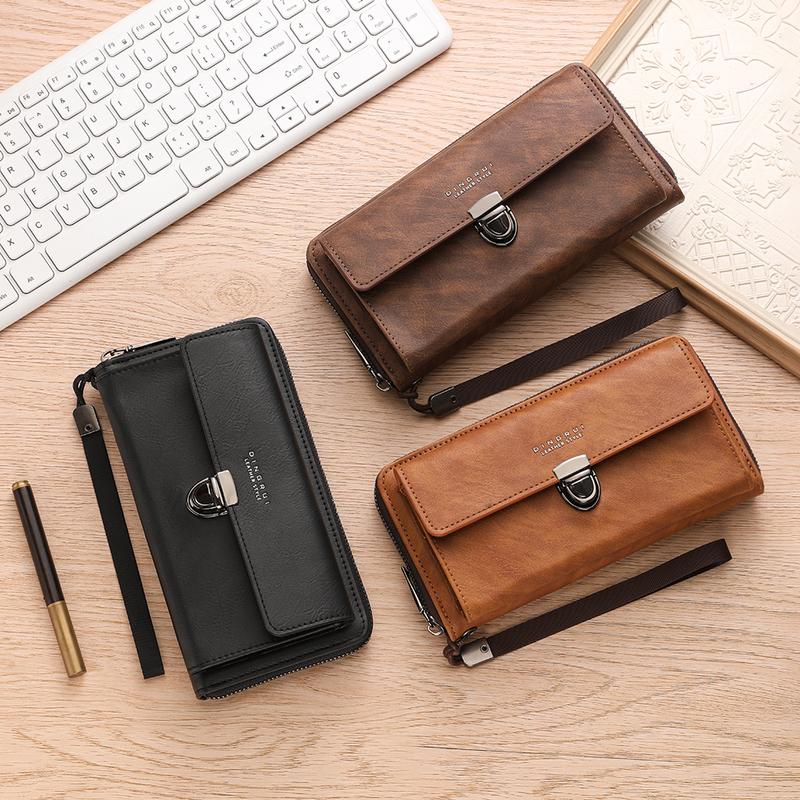 Ví Nữ, Phong Cách Đi Chơi Dài, Sức Chứa Lớn, Thiết Kế Gấp, Đựng Tiền Xu Và Thẻ, Làm Bằng Da PU, Thiết Kế Phong Cách Mới, Ví