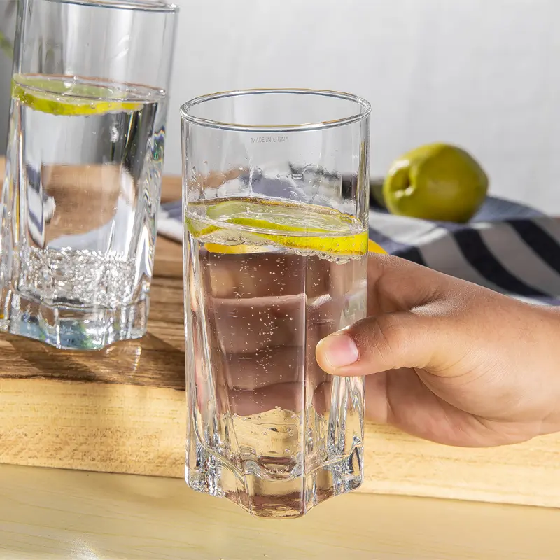 PROMO 6PCS Delisoga 370ml highball cup luxury lemonade decorated drinking glass JS69311-3