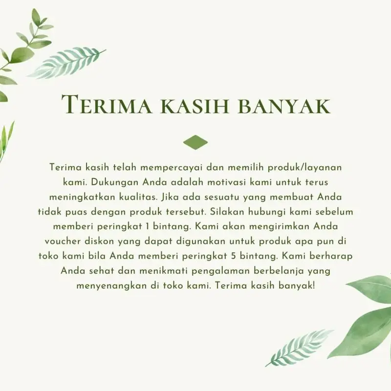 Belanja Cerda - Surat Terima Kasih