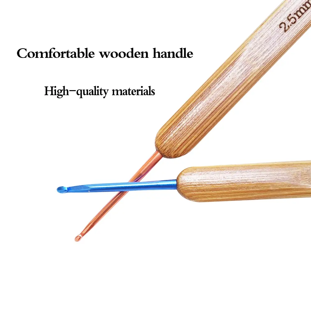 9pcs/set 2mm-6mm Multicolor Knitting Hook Set DIY Crochet for Yarn Crochet Bamboo Knitting Needle Set