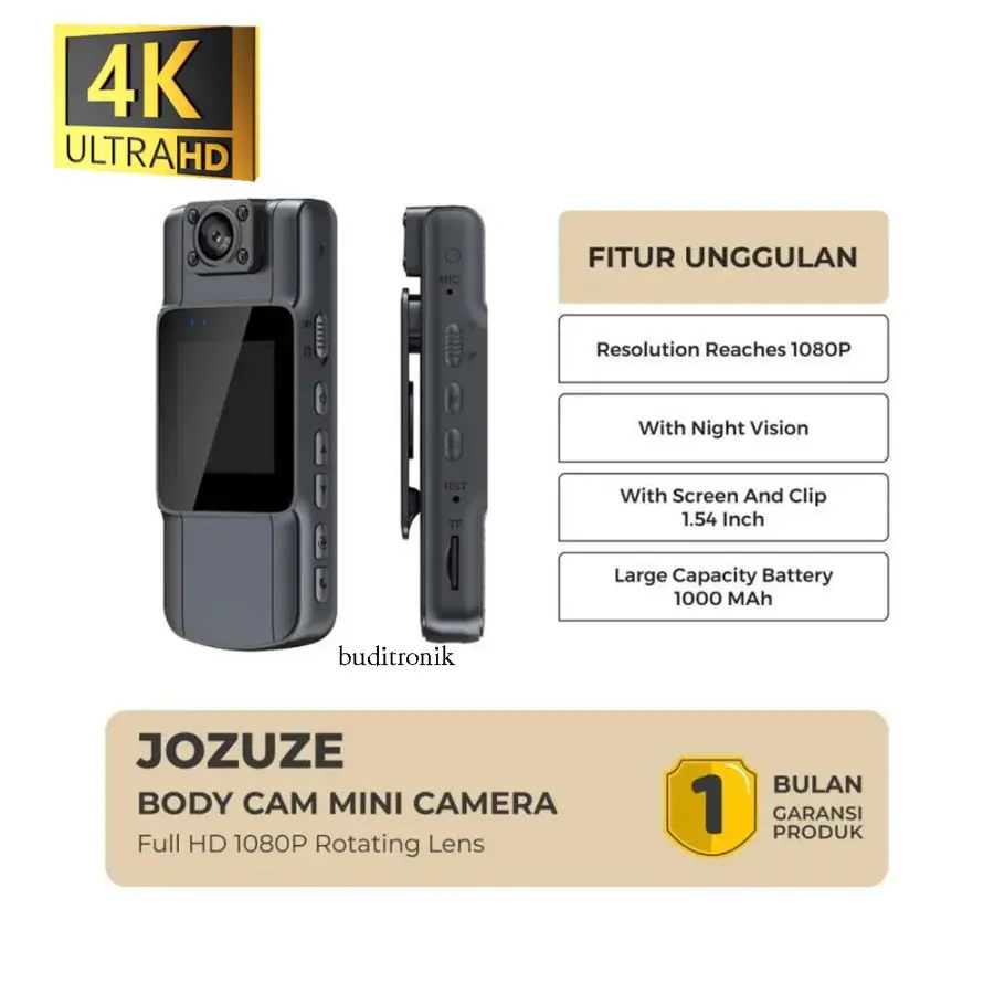 Kamera Body Action Camera Wifi BodyCam 4K Rotating Pro Magnetic - KAMERA BODY ONL