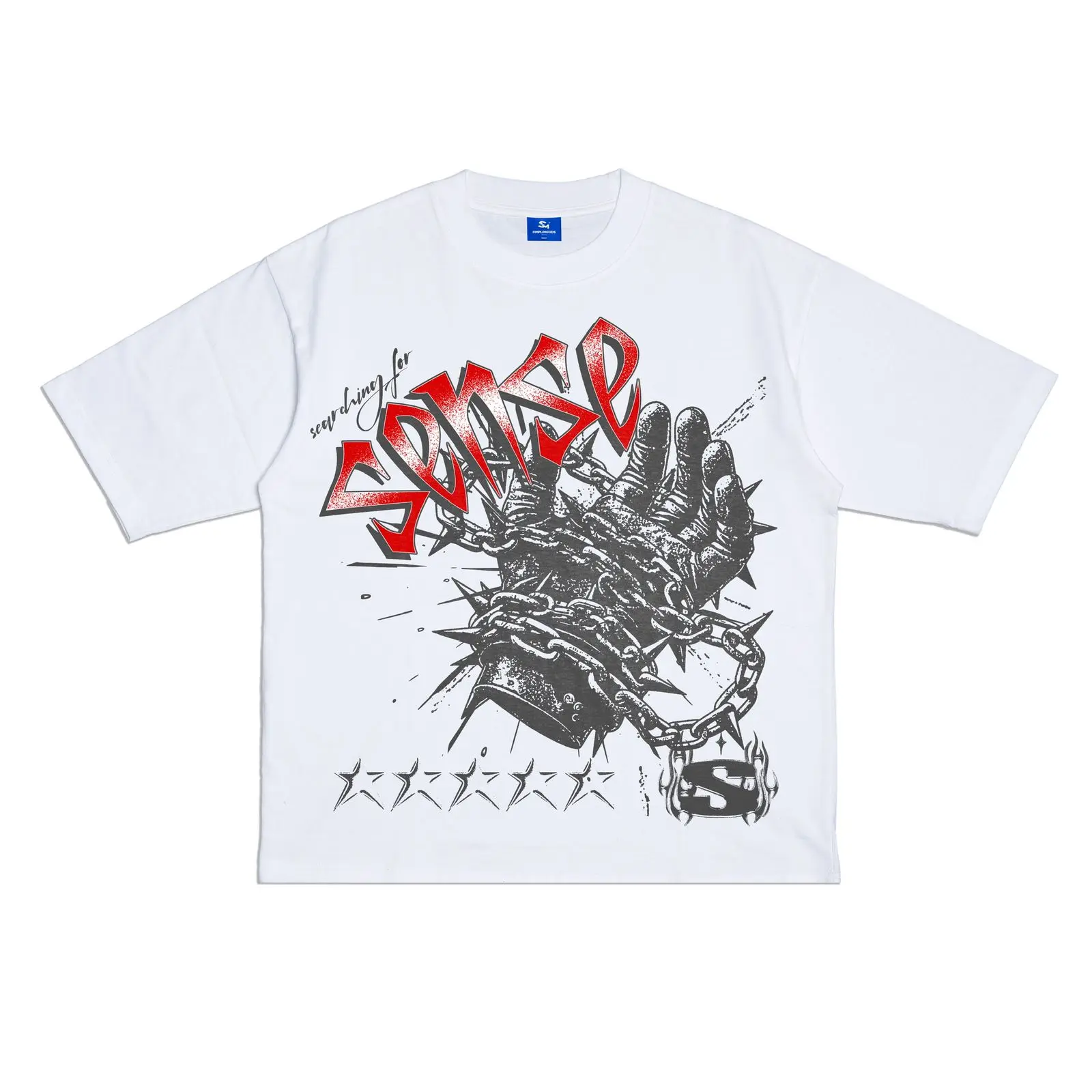 Simplimoods - Baju Kaos Distro Tshirt Skena Boxy Oversized Sense Pria dan Wanita Combed 24S Lembut Sablon Panjang Pendek Katun High Cowok