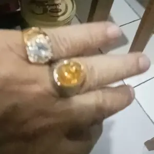 Cincin Batu Amber Oranye Oranye Faux Vintage Pria yang Dipersonalisasi Desain Pola Tali Cincin Punk Perak Hitam Punk Pria Faux Topaz Aksesori Busana Pesta Pernikahan Original Ring