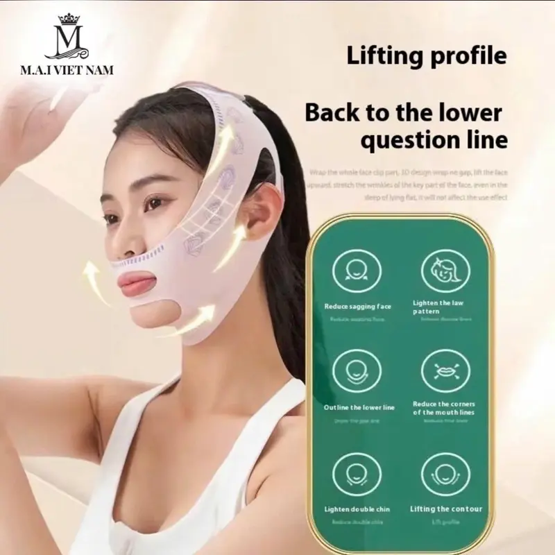 Mặt Nạ Nâng Cơ Hình Chữ V, Nâng V-line, Hỗ Trợ Làm Săn Chắc Cằm
