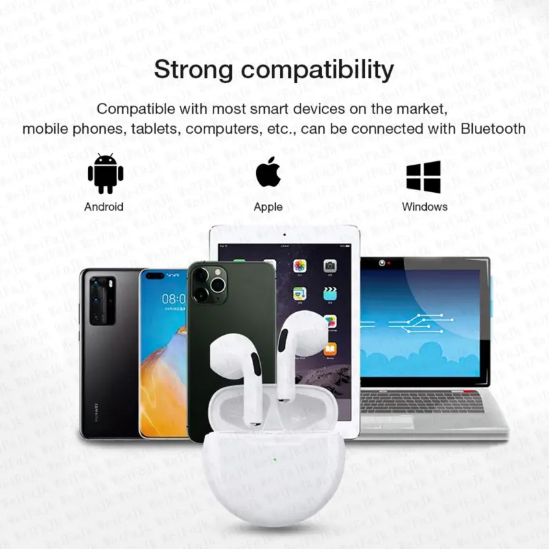 Tai nghe Bluetooth không dây cho Apple Air Pro 6, tai nghe nguyên bản, tai nghe nhét tai, vỏ mic, tai nghe Mobile Android iPhone 5