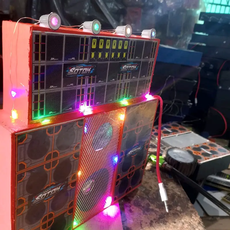 sound miniatur full lampu warna biru 4