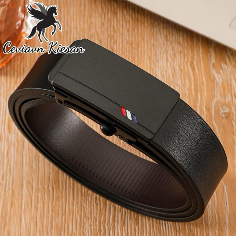 Thắt Lưng D28 100% Ceviavn Kiesan Mặt Hợp Kim Khóa Tự Động Da PU Cao Cấp Giấu Dây Luôn Trong Phong Cách Hàn Quốc Dài 1.2m