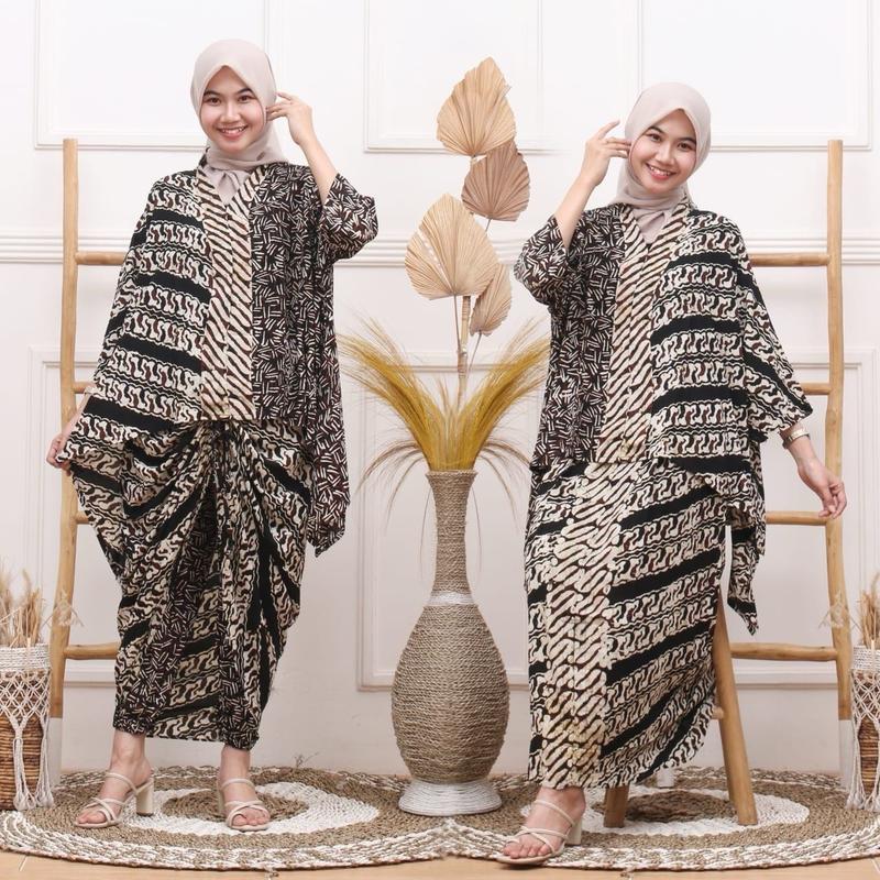 ONE SET OUTER DAN ROK BATIK MODEL ROCELA DAN NAGITA WANITA TERBARU BATIK CAP 2