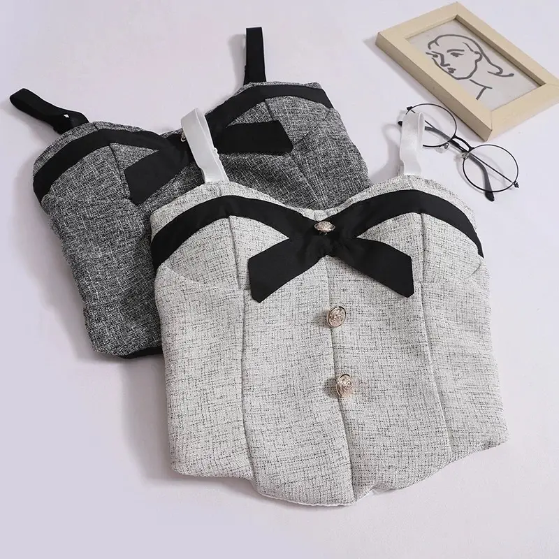 Tanktop Bra Wanita Motif Simpul Pita Atasan Seksi Tengtop