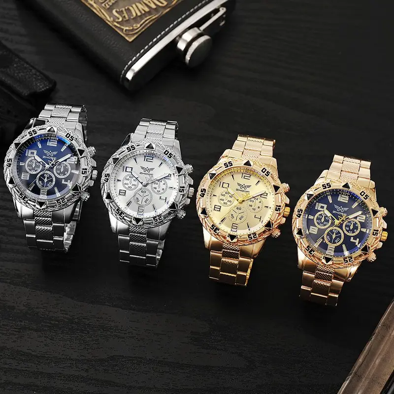 Đồng Hồ Nam, Thép Không Gỉ, Đồng Hồ Thạch Anh Công Sở, Thời Trang, Đồng Hồ Đeo Tay Ba Mặt Kí, Dành Cho Nam 6